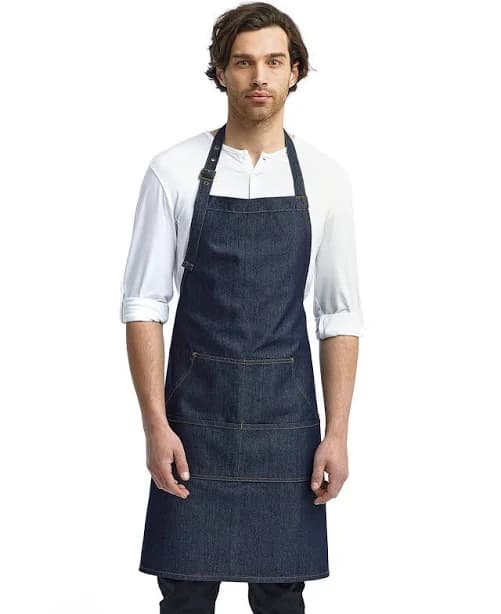 Artisan Collection Unisex Jeans Stitch Denim Bib Apron