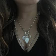 Hand Carved Bone Skull Necklace - 925 Sterling Silver Cranium Skeleton Pendant - Etsy