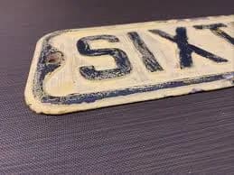 Vtg SIXTH ST Street/Road Sign 20 "x 6" Pressed/Embossed/Raised Steel #43