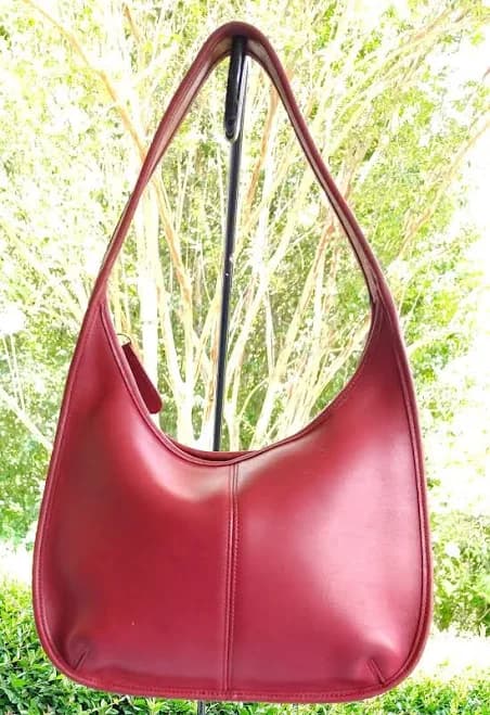 Coach Medium E8d 9025 Vintage Cherry Red Leather Ergo Shoulder Bag