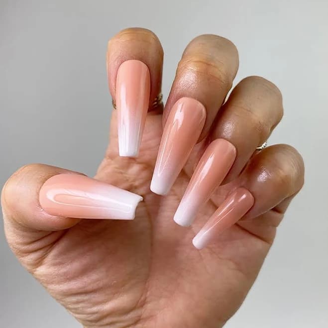 Pink and White Ombre Press On Nails