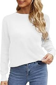 LILBETTER Women's Long Sleeve Loose Criss Cross Twisted Back Pullover Knit Jumper Sweaters(01 White,X-Large) at Amazon Women's Clothing store