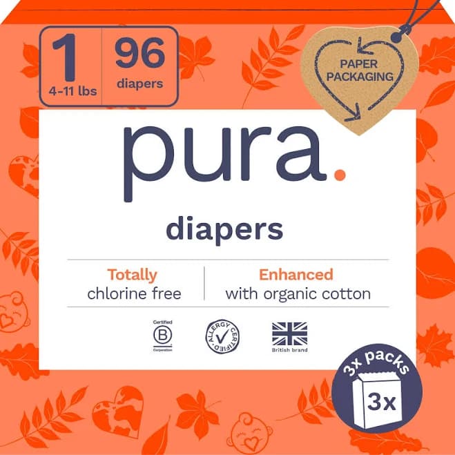 Pura Sensitive Soft Sustainable Baby Diapers Size