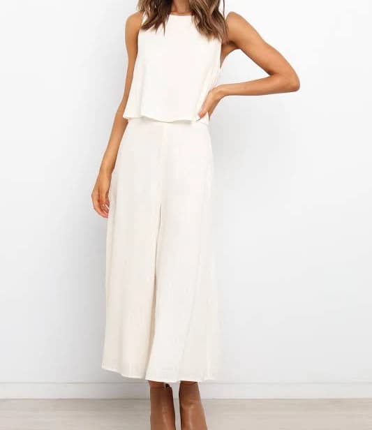 Petal & Pup Women's Femme Sleeveless Popover Wide Leg Jumpsuit