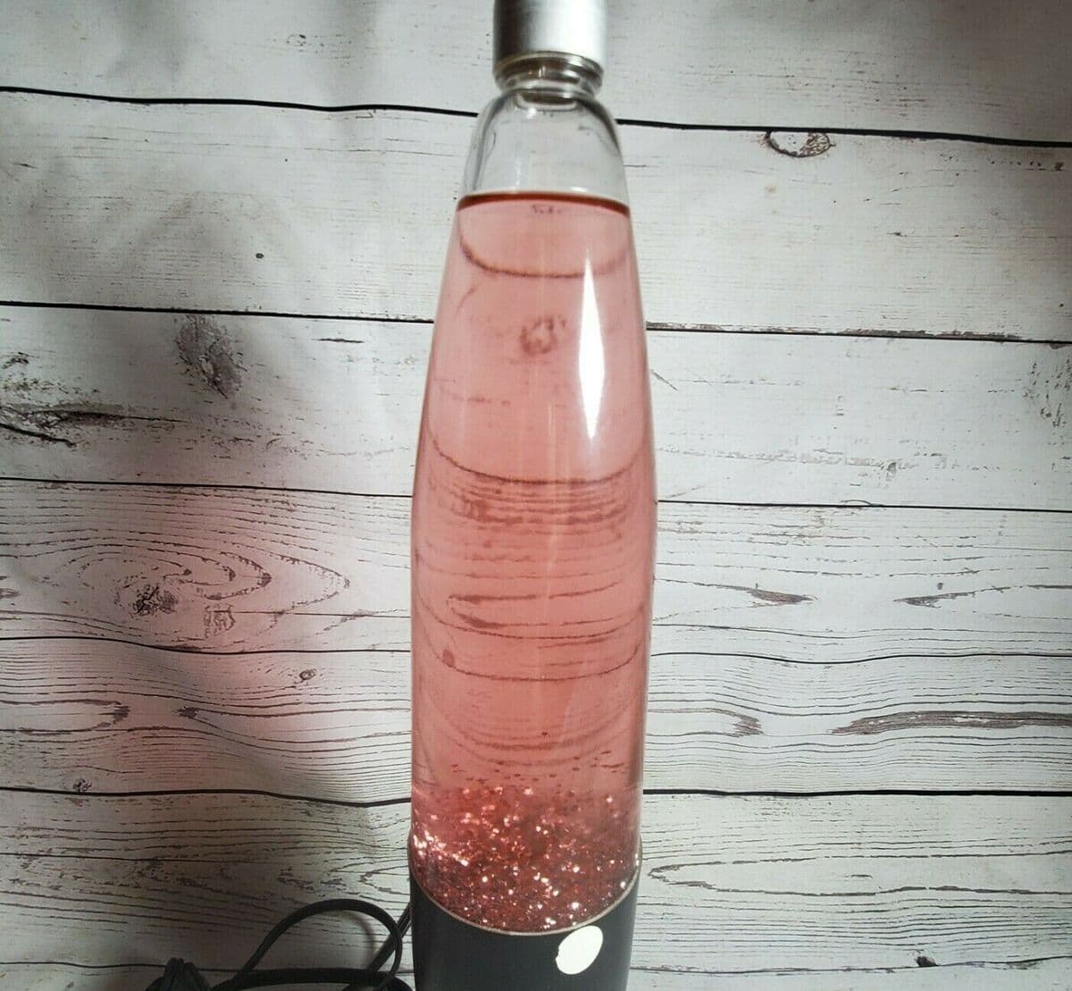 Pliable Art Lava Lamp Black Rocket Pinkish Orange Liquid & Glitter 17" WORKING!! | eBay