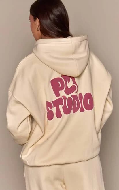 PrettyLittleThing Women's PLT Studio Print Oversized Hoodie