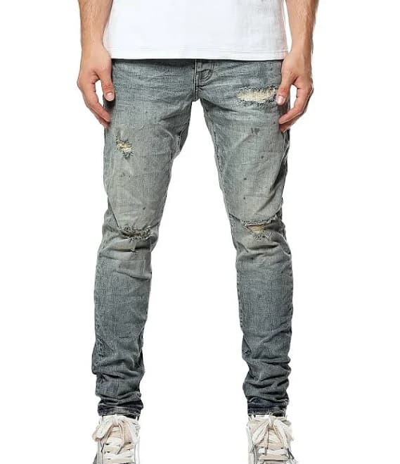 PURPLE BRAND Men's P001 Worn Distressed Skinny Jeans