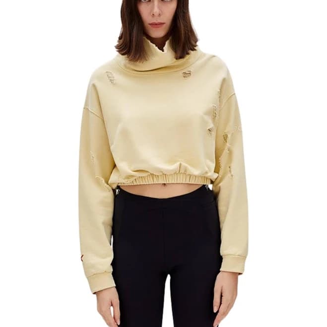 Pcfg Women's Cotton Destroyed High-Neck Sweatshirt