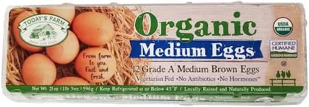 Grade A Organic 12 Medium Brown Eggs 21oz(596g)