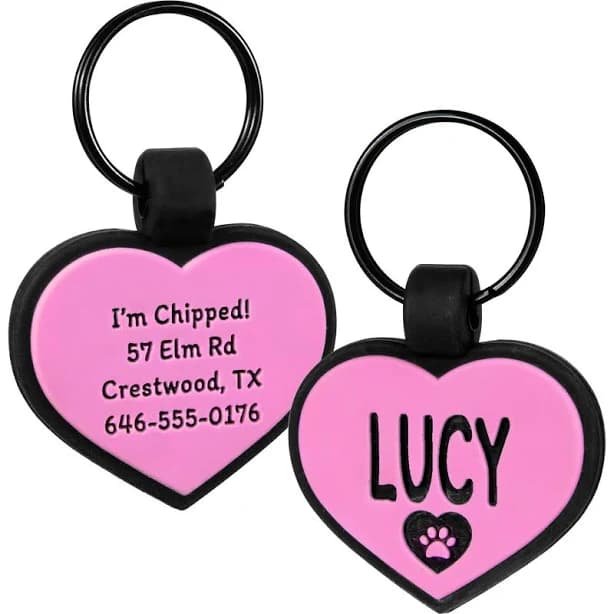 GoTags Personalized Silicone Heart Dog & Cat ID Tag