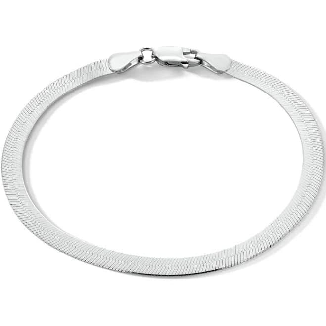 Sterling Silver Herringbone Chain Bracelet, 7.5"