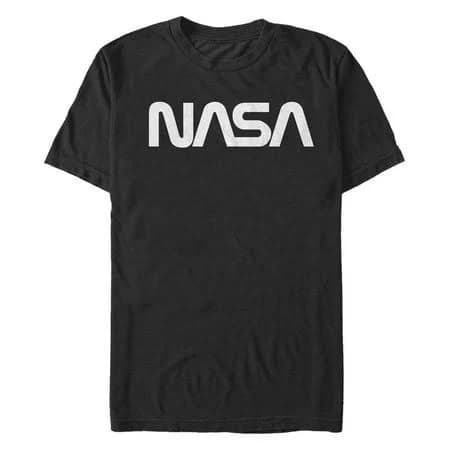 Men's Nasa Simple White Logo Graphic T-Shirt