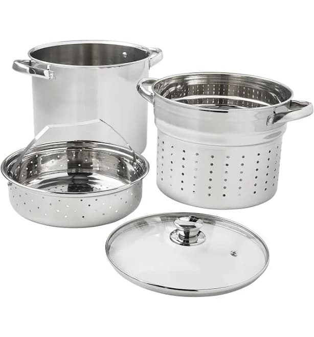 Mainstays 4-Piece Stainless Steel 8 qt Cooker Multipot Set