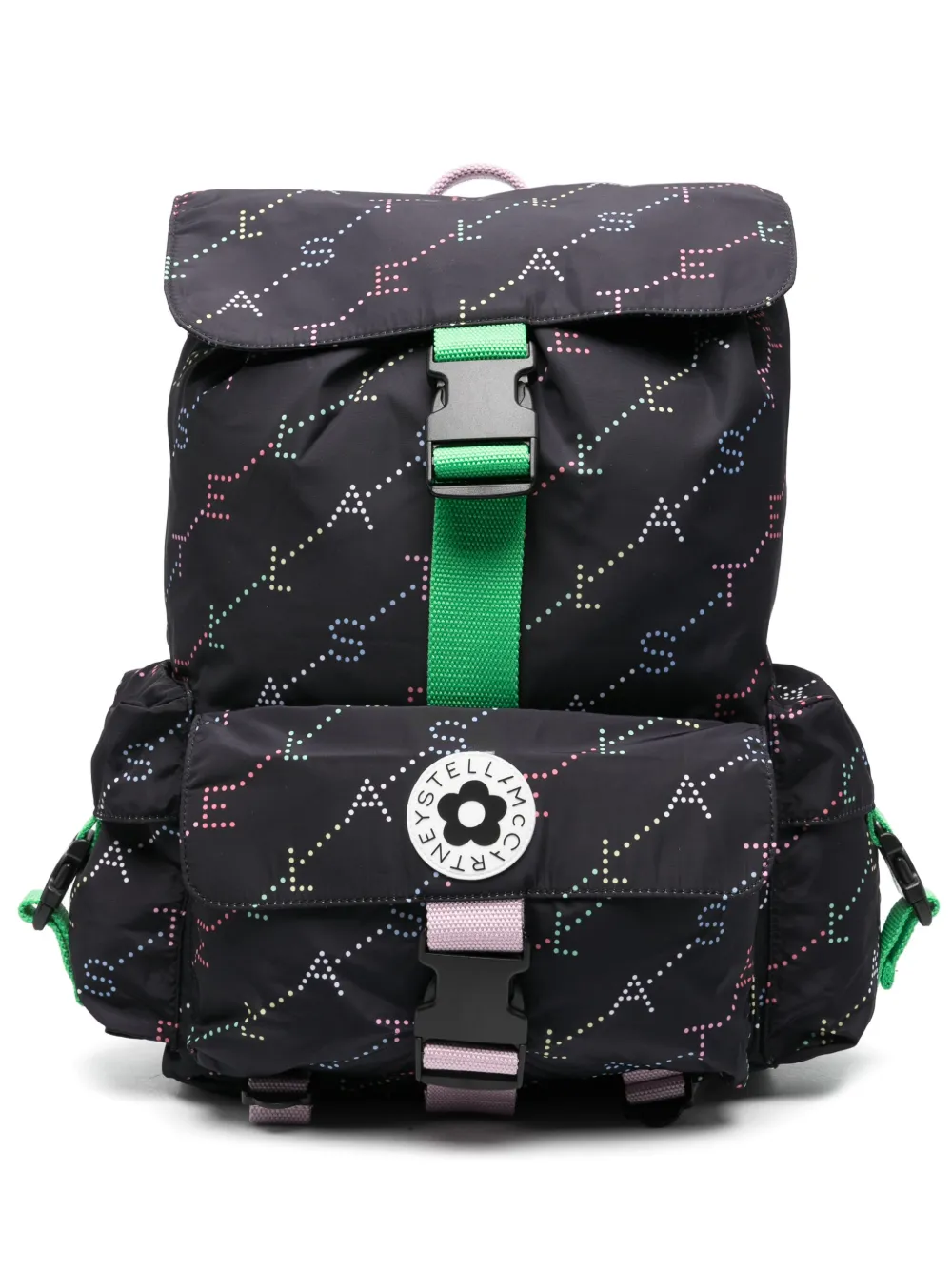 Stella McCartney Kids logo-print Buckle Backpack | Black | FARFETCH