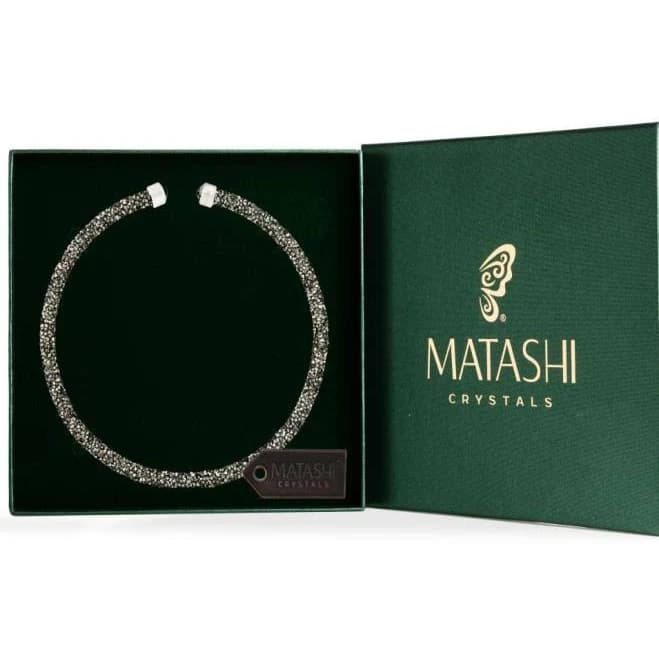 Matashi Women's Glittery Crystal Choker Necklace