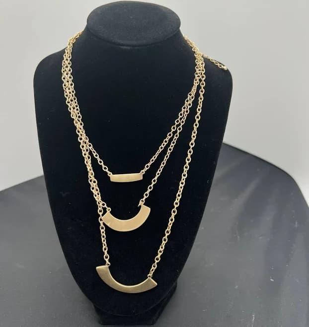 Banana Republic Gold-Tone Tiered Necklace with Crescent Charms