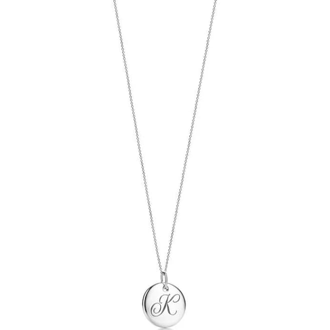 Tiffany Notes Letter Round Pendant