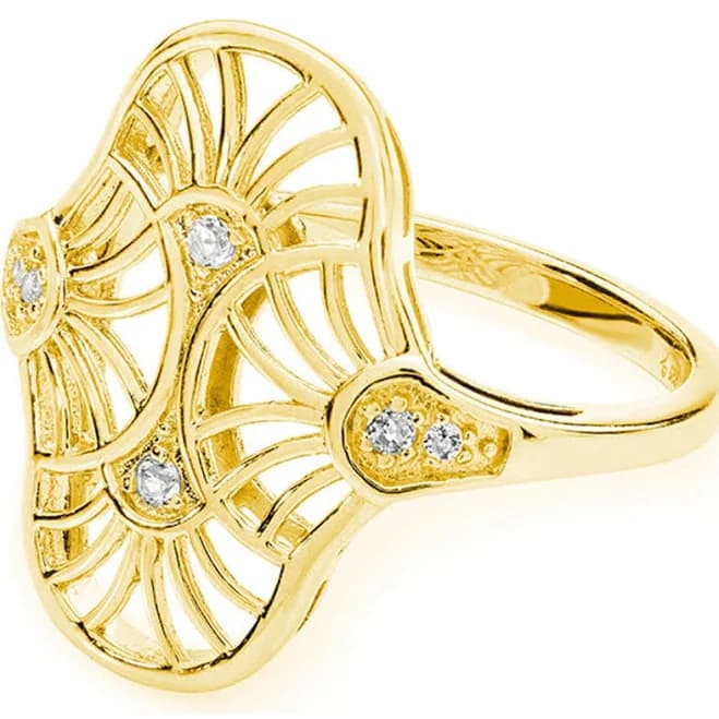 Lucy Quartermaine Women's Art Deco Oval Gold Vermeil Ring