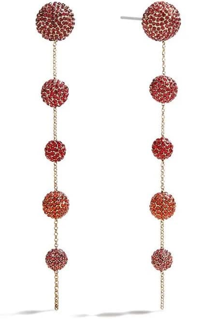 BaubleBar Women's Blair Pavé Fireball Linear Drop Earrings