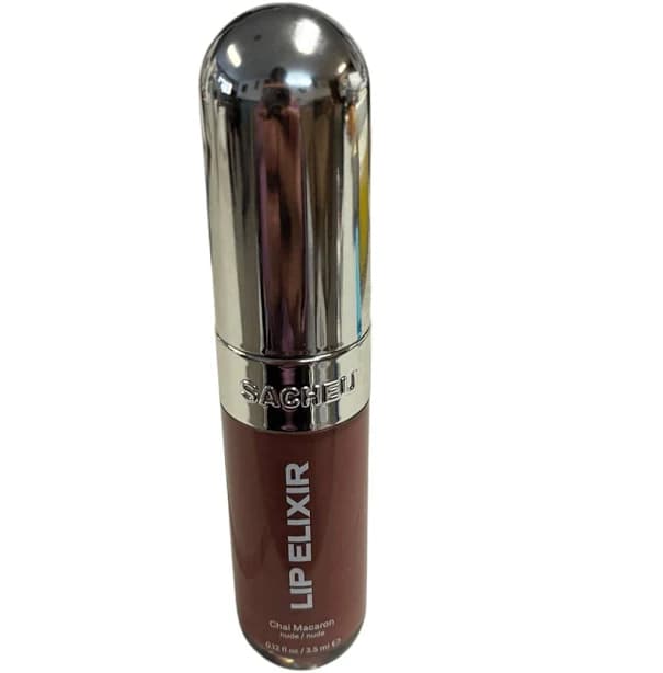 Sacheu Lip Elixir Chai Macaron Nude Lip Treatment Gloss 0.12 Oz Nwob