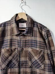 Plaid Flannel Shirt Button up Checked Brown Folk - Etsy