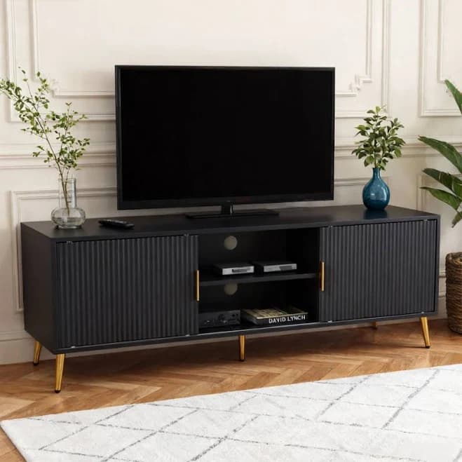 Farmhouse Slatted Door TV Stand