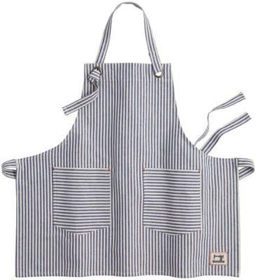 World Market Blue and White Ticking Stripe Apron