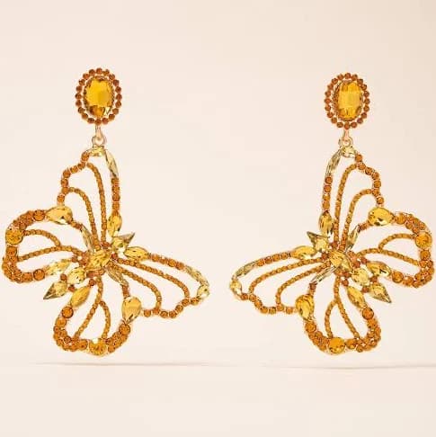 Kaz Large Butterfly Stone Drop Earrings