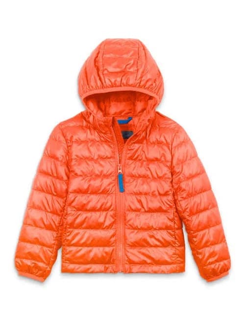 Primary Kids' Lightweight Water Repellent Puffer Jacket in Clementine at Nordstrom, Size 3T
