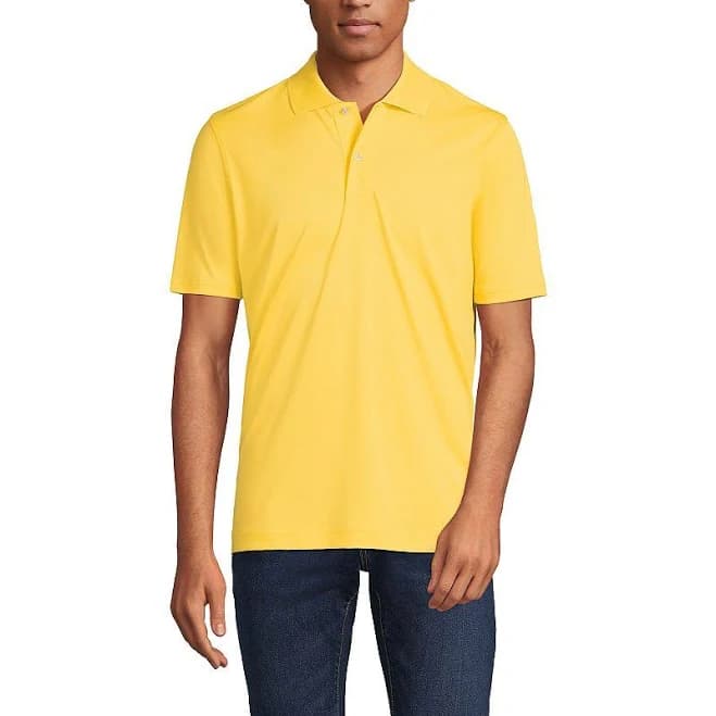Lands' End Men's Classic Fit Short Sleeve Polyester Polo Shirt