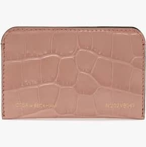 Victoria Beckham Croc Embossed Leather Envelope Card Holder