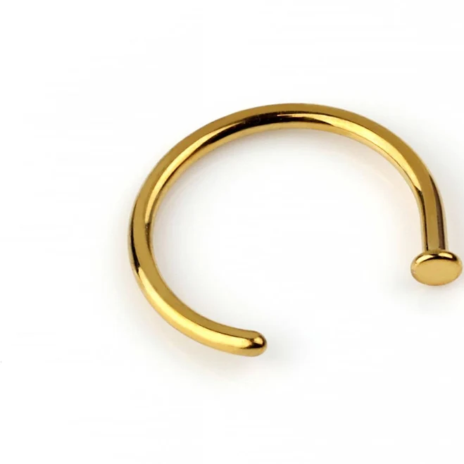 20 Gauge PVD Implant Grade Titanium Disc Nose Hoop