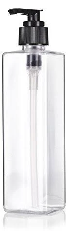 Clear Plastic Square Bottle Lotion Pump