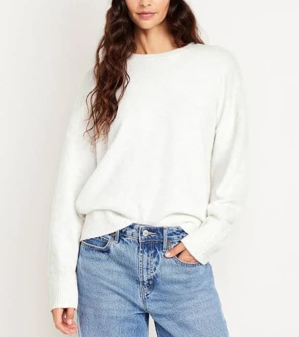 Old Navy Women's Wool-Blend Crew-Neck Sweater