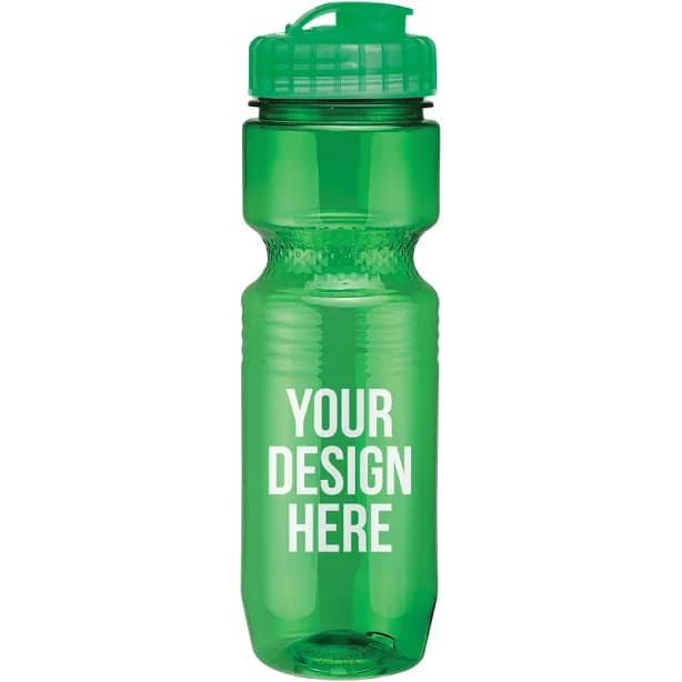 Giveaway Translucent Jogger Bottle with Flip Top Lid (Translucent Green) | Custom Water Bottles | (Plastic) | Advertising