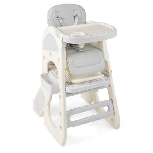 Costway Convertible Baby High Chair with Double-Layer Tray and Adjustable Backrest
