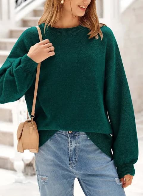 Prettygarden Women's Casual Crew Neck Long Sleeve Ribbed Knit Sweater