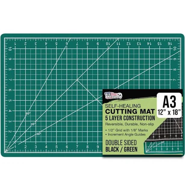 U.s. Art Supply 12 inch x 18 inch Self-Healing Cutting Mat 5-Ply
