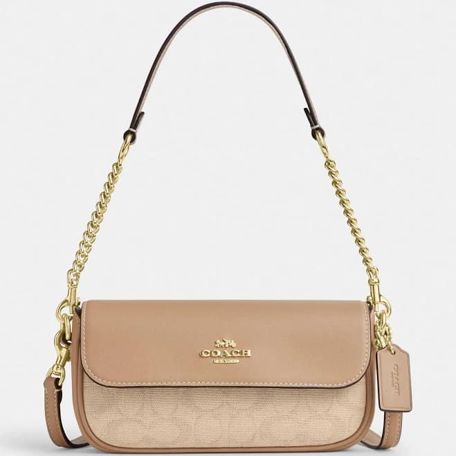 Coach Women's Hailey Flap Bag in Signature Canvas