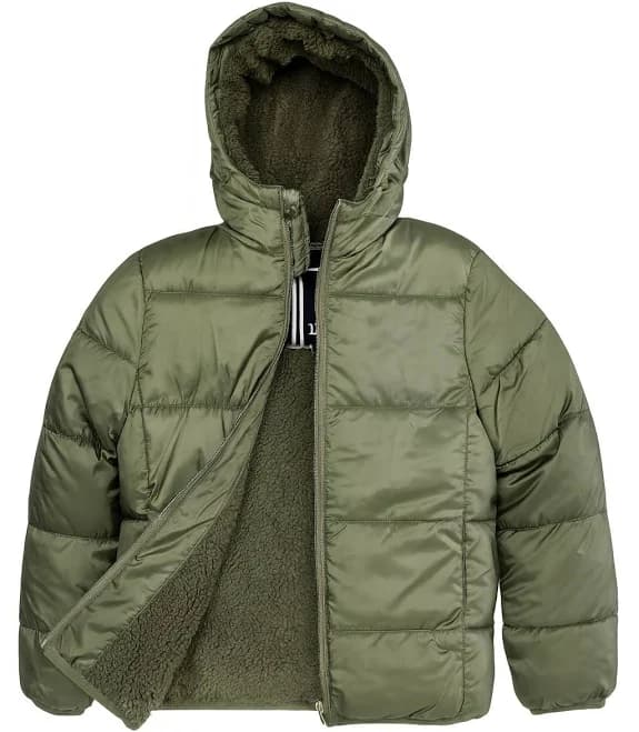 1826 Boys Heavyweight Hooded Puffer Coat