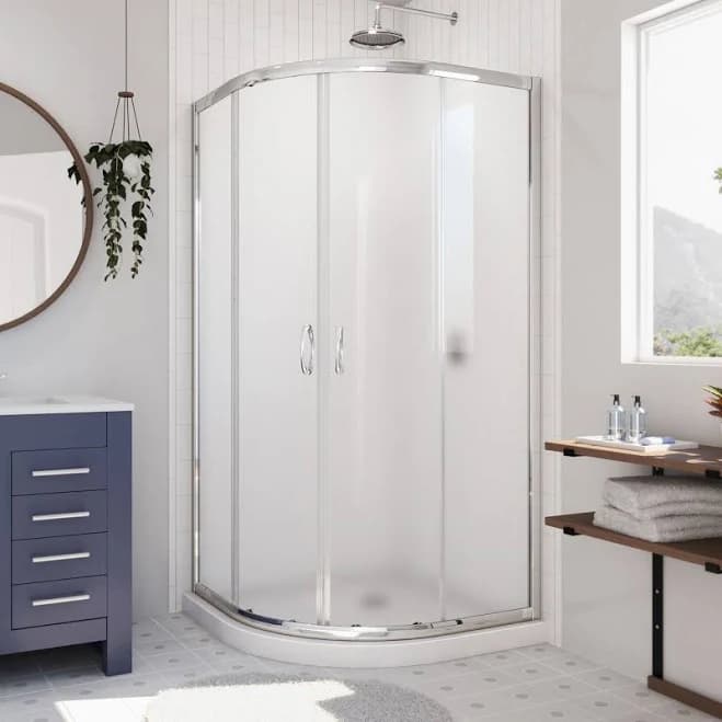 DreamLine Prime 36 in. x 74 3/4 in. Semi-Frameless Glass Sliding Shower Enclosure Base Kit