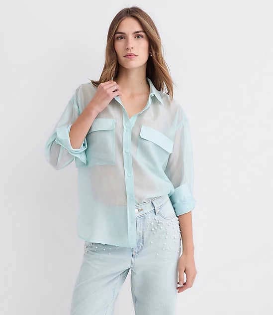 Loft Women's Sheer Utility Shirt