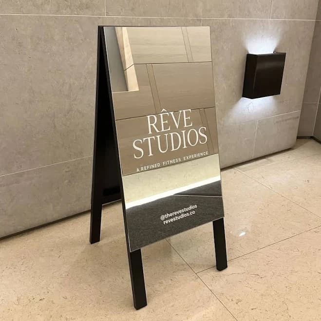 Mirrored A-Frame Sandwich Board Sign
