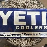 Yeti sign rare “ don't know old it's is .. 15”x7 1/2 very rare