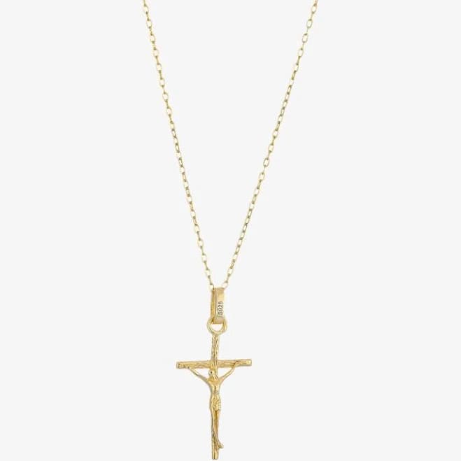 14K Gold Crucifix Pendant Necklace