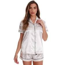 Just Love Solid Satin Pajama Short Set for Women Sleepwear PJs : Target