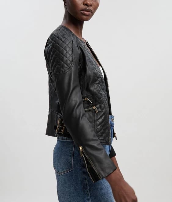 Quilted Leather Moto Jacket