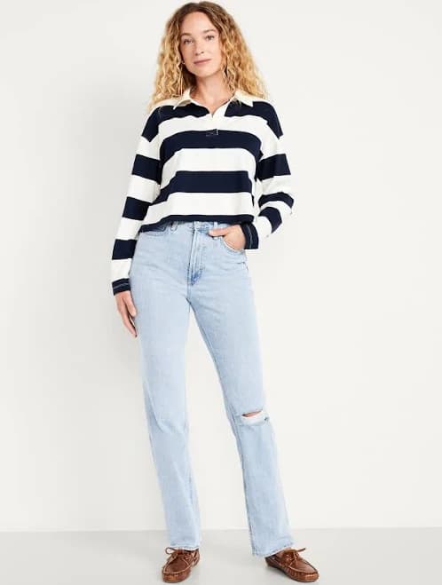 Old Navy Women's Extra High-Waisted Straight Jeans