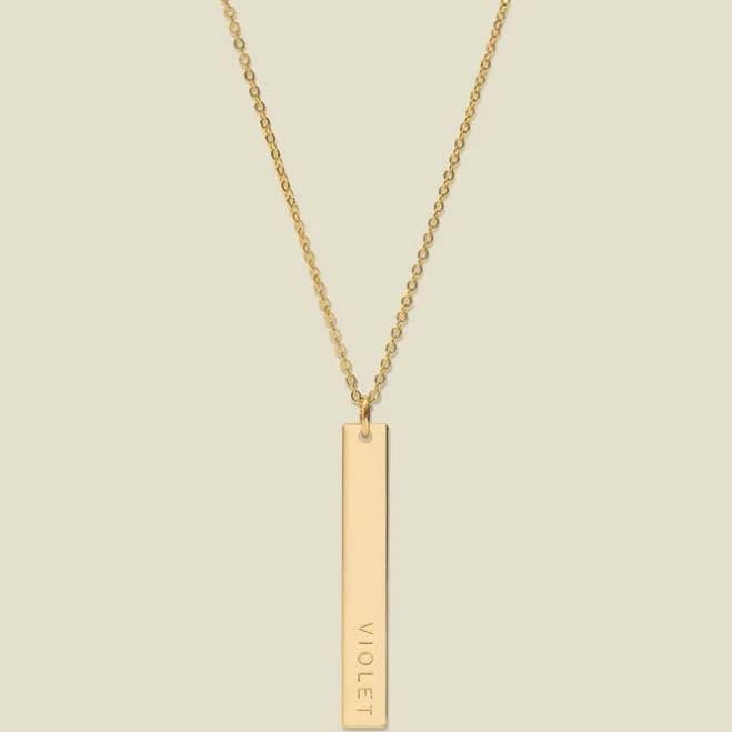 Made By Mary Delicate & Dainty Gold-Filled Vertical Bar Necklace