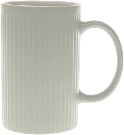 Ceramic Coffee Mug – Ribbed Design White (C357-1)